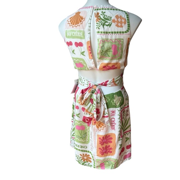 NWT, Mod On Trend Secret Symphony Cutout Tie Back Print Dress!, Sz S - Picture 7 of 16